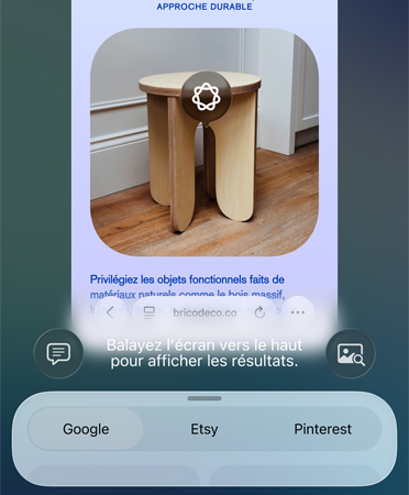 Fonctionnalité d’intelligence visuelle en cours d’utilisation