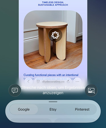 Das Visuelle Intelligenz Feature in Aktion