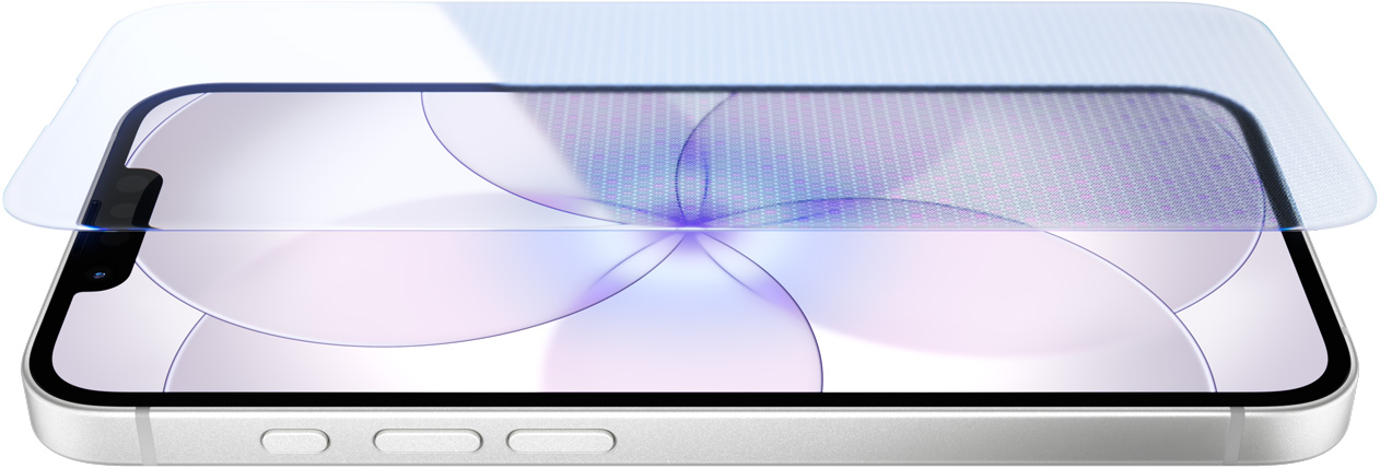 iPhone 17e i hvid med Ceramic Shield 2 på forsiden og Handlings- og sideknapperne på siden