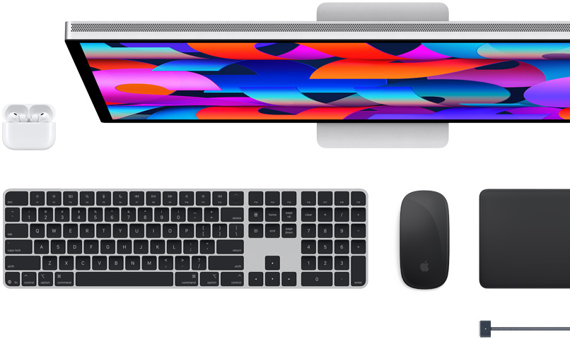 Mac accessories: AirPods, Studio Display, Magic Keyboard, Magic Mouse, Magic Trackpad, MagSafe charging cable